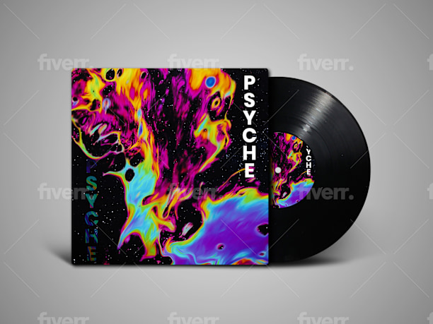 Design catchy 80s retro synthwave album cover single cover